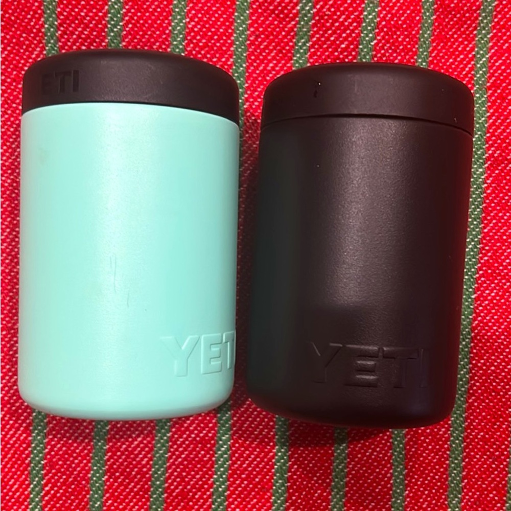 YETI Rambler Colster Duo - Light Blue and Dark Brown